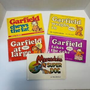 Vintage Garfield & Marmaduke Comic Strip Books Lot of 5